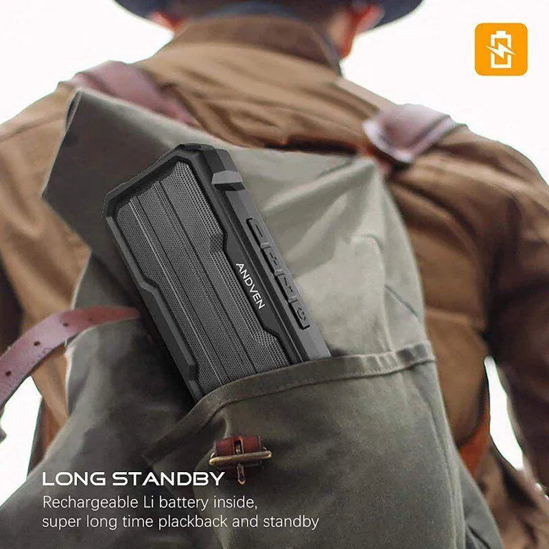 Rugged Waterproof Bluetooth Speaker - Portable Outdoor Splashproof