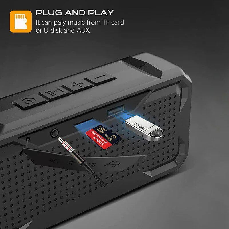 Rugged Waterproof Bluetooth Speaker - Portable Outdoor Splashproof